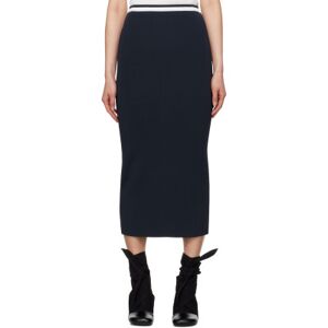 Staud Navy & White Karina Midi Skirt  - NVWT Navy/White - Size: Extra Small - female