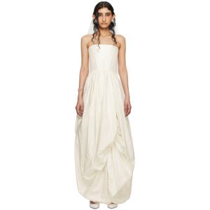 Wed SSENSE Exclusive Off-White Gathered Maxi Dress  - Ivory - Size: UK 12 - female