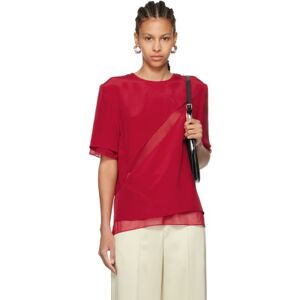 Peter Do Red Slash T-shirt  - Scarlet - Size: Small - female