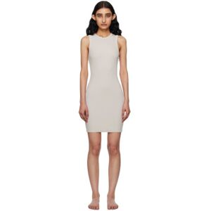 SKIMS Beige Cotton Rib Tank Minidress  - Stone - Size: Extra Large - female