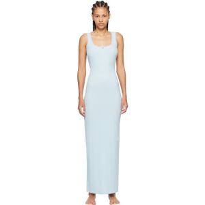 SKIMS Blue Soft Lounge Lace Scoop Neck Maxi Dress  - Celeste - Size: Extra Small - female
