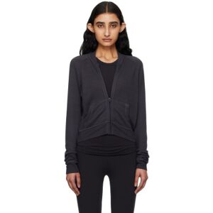 SKIMS Gray Modal French Terry Shrunken Zip Up Sweatshirt  - Ash - Size: 2X-Large - female