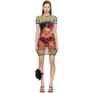Jean Paul Gaultier Red & Green Roses Minidress  - 403050 Green/Red/Blu - Size: Extra Small - female