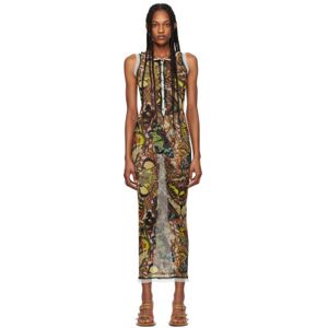 Jean Paul Gaultier Yellow & Beige 'The Butterfly' Maxi Dress  - 1090 Yellow/Multicol - Size: Extra Small - female