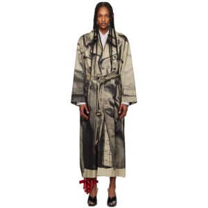 Jean Paul Gaultier Beige & Black 'The Trompe-lœil' Trench Coat  - 6600 Sand/Black - Size: FR 40 - female