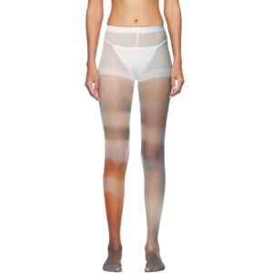 ISSEY MIYAKE Beige & Navy Light Leak Tights  - 48-Pale Beige X Navy - Size: UNI - female