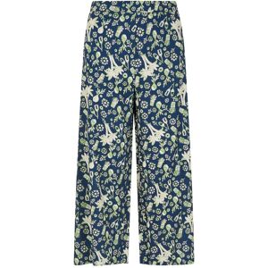 Weird Fish Tresco Eco Viscose Printed Wide Leg Cropped Trousers Ensign Blue Size 20 - Womens