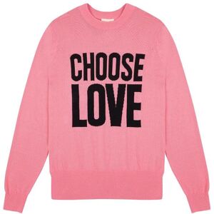 Joanie Clothing Aphrodite Choose Love Slogan Knit - Pink - Extra Large (UK 20-22)  - Sustainable Organic Cotton