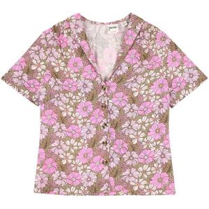 Joanie Clothing Babette Pink Floral Print Short Sleeve Blouse - 20