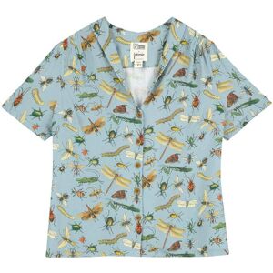 Joanie Clothing Natural History Museum X Joanie - Babette Arthropods Print Short Sleeve Blouse-12  - Sustainable Organic Cotton