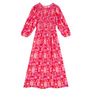 Joanie Clothing Belle Geometric Tile Print Long Sleeve Dress-20
