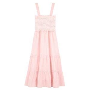 Joanie Clothing Erica Smocked Ticking Stripe Sundress - Pink - 10