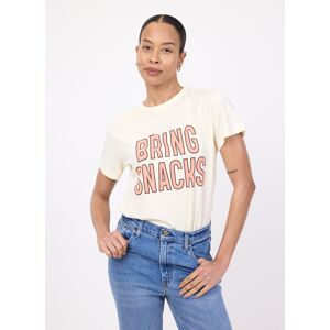 Joanie Clothing Mae Bring Snacks Slogan Tee - Large (UK 16-18)  - Sustainable Organic Cotton