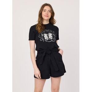 Joanie Clothing Lenny High Waist Shorts - Black - 14