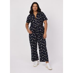 Joanie Clothing Mork Star Print Short Sleeve Boilersuit - 14