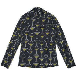 Joanie Clothing Dawn O’Porter X Joanie - Sidecar Cocktail Print High Neck Jersey Top-EXTRA LARGE (UK 20-22)