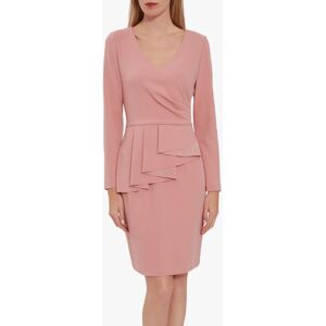 Gina Bacconi Eliane Crepe Peplum Dress - Winter Pink - Female - Size: 22