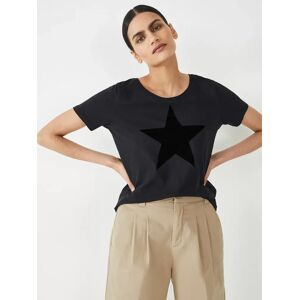 HUSH Flock Star Crew Neck Tee - Black - Female - Size: XS