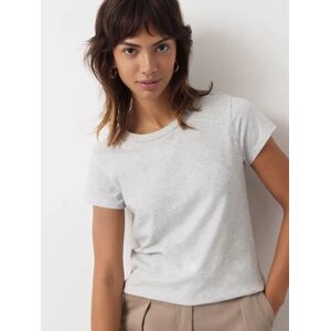 HUSH Slim Fit Cotton Crew Neck T-Shirt - Lightest Grey Marl - Female - Size: XS