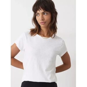 HUSH Slim Fit Cotton Crew Neck T-Shirt - White - Female - Size: XS