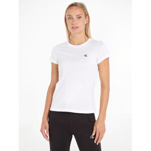 Calvin Klein Performance Embroidery Slim T-Shirt, Bright White - Bright White - Female - Size: XS
