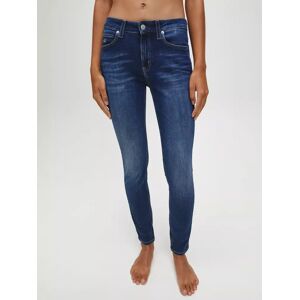Calvin Klein Mid Rise Monogram Skinny Jeans, Mid Blue - Mid Blue - Female - Size: 34S
