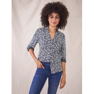 White Stuff Annie Cotton Printed Shirt, Navy - Navy Pr - Female - Size: 24