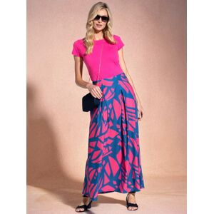 HotSquash Abstract Box Pleat Maxi Skirt, Matisse Teal/Pink - Matisse Teal/Pink - Female - Size: 20