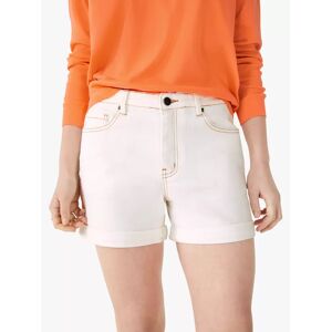 HUSH Denim Contrast Stitch Shorts, White - White - Female - Size: 12