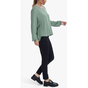 KAFFE Amber V Neck Blouse - Hedge Green - Female - Size: 8