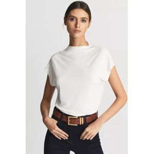 Reiss Poppy High Neck Jersey Top - Cream - Female - Size: L