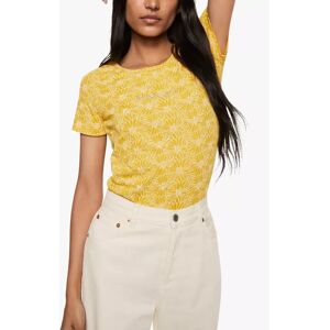 Mango Mangofi-H Cotton Floral Logo T-Shirt, Yellow - Yellow - Female - Size: M