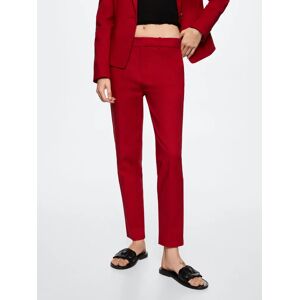 Mango Cofi Slim Leg Tailored Trousers - Red - Female - Size: 6