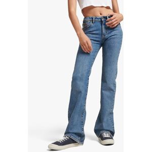 Superdry Mid Rise Slim Flare Jeans - Dark Indigo Aged - Female - Size: W30/L32