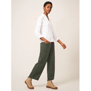 White Stuff Harper Wide Leg Trousers - Dark Green - Female - Size: 24