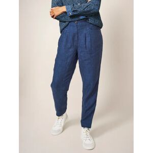 White Stuff Rowena Linen Trousers - Dark Navy - Female - Size: 24R