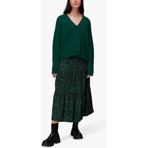 Whistles Smudge Animal Print Tiered Midi Skirt - Green/Multi - Female - Size: 10