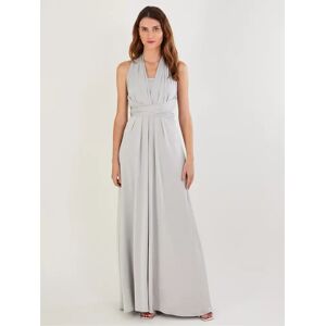 Monsoon Thea Twist Me Tie Me Maxi Dress - Silver - Female - Size: 6