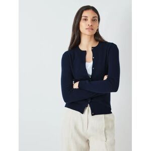 John Lewis Cashmere Crew Neck Cardigan - Navy - Female - Size: 16