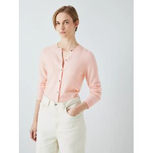 John Lewis Cashmere Crew Neck Cardigan - Light Pink - Female - Size: 20