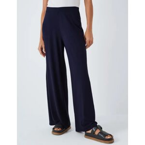 John Lewis Jersey Wide Leg Trousers - Navy - Female - Size: 8