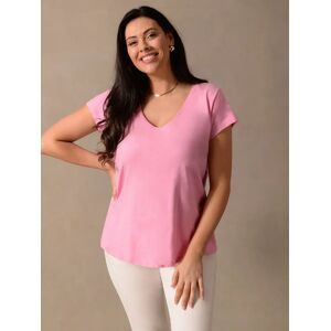 Live Unlimited Curve Textured Scoop Neck T-Shirt - Pink - Female - Size: 28