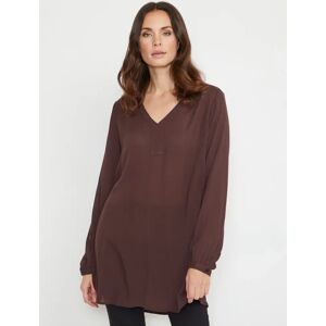 KAFFE Amber V-Neck Tunic Dress, Java - Java - Female - Size: 8