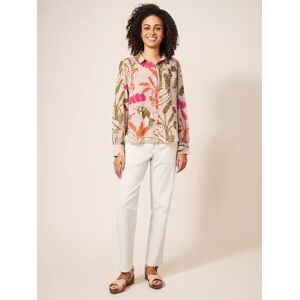 White Stuff Ayla Cotton Blouse, Pink/Multi - Pink/Multi - Female - Size: 24