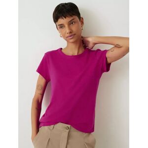 HUSH Slim Fit Cotton Crew Neck T-Shirt - Deep Pink - Female - Size: XS