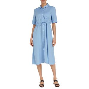 Tommy Hilfiger Shirt Elbow Length Sleeve Linen Dress, Vessel Blue - Vessel Blue - Female - Size: 12