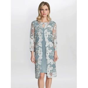 Gina Bacconi Savoy Embroidered Lace Jacket and Dress, Ice Sage - Ice Sage - Female - Size: 22