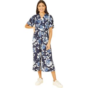 Yumi Mela London Mela Rose Print Culotte Jumpsuit, Navy - Navy - Female - Size: 14