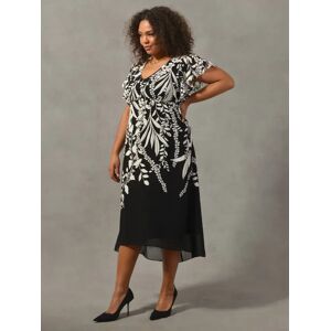 Live Unlimited Curve Placement Midi Dress, Black/Cream - Black/Cream - Female - Size: 12