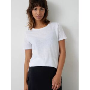 HUSH Kali Cotton Crew Neck T-Shirt - White - Female - Size: XS